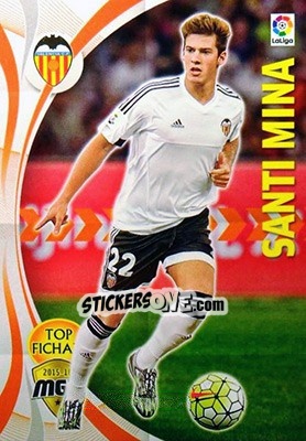 Sticker Santi Mina - Liga BBVA 2015-2016. Megacracks n. 509 - Panini