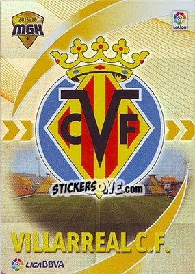 Cromo Escudo Villarreal - Liga BBVA 2015-2016. Megacracks - Panini