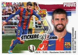 Sticker Piqué (8) - Liga Spagnola 2015-2016 n. 68 - Colecciones ESTE