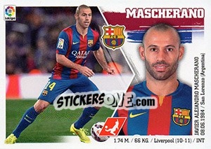 Sticker Mascherano (9) - Liga Spagnola 2015-2016 n. 69 - Colecciones ESTE