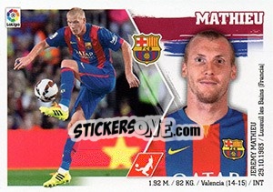 Sticker Jérémy Mathieu (10) - Liga Spagnola 2015-2016 n. 70 - Colecciones ESTE