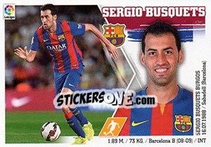 Sticker Sergio Busquets (12) - Liga Spagnola 2015-2016 n. 72 - Colecciones ESTE