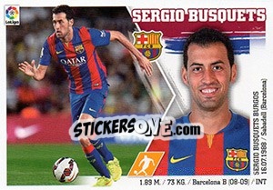 Cromo Sergio Busquets (12) - Liga Spagnola 2015-2016 - Colecciones ESTE