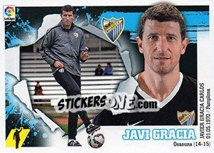 Sticker ENTRENADOR MÁLAGA - Javi Gracia (2) - Liga Spagnola 2015-2016 n. 392 - Colecciones ESTE