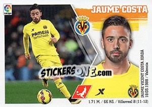 Cromo Jaume Costa (10) - Liga Spagnola 2015-2016 - Colecciones ESTE