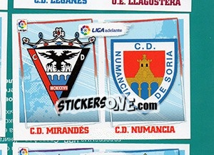 Sticker ESCUDO LIGA ADELANTE 8 MIRANDéS / NUMANCIA (8) - Liga Spagnola 2015-2016 n. 608 - Colecciones ESTE