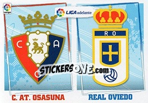 Sticker ESCUDO LIGA ADELANTE 9 OSASUNA / OVIEDO (9) - Liga Spagnola 2015-2016 - Colecciones ESTE