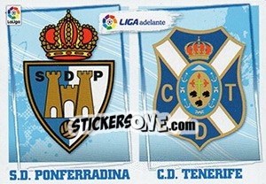 Sticker ESCUDO LIGA ADELANTE 10 PONFERRADINA / TENERIFE (10) - Liga Spagnola 2015-2016 - Colecciones ESTE