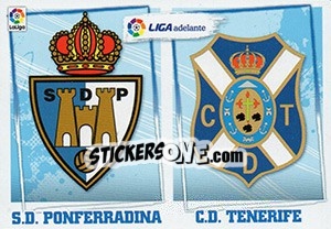 Cromo ESCUDO LIGA ADELANTE 10 PONFERRADINA / TENERIFE (10) - Liga Spagnola 2015-2016 - Colecciones ESTE