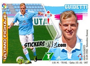 Sticker 6. Guidetti (Celta de Vigo) - Liga Spagnola 2015-2016 - Colecciones ESTE