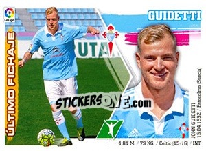 Sticker 6. Guidetti (Celta de Vigo) - Liga Spagnola 2015-2016 n. 636 - Colecciones ESTE