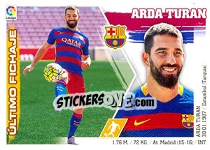 Sticker 8. Arda Turan (FC Barcelona) - Liga Spagnola 2015-2016 - Colecciones ESTE