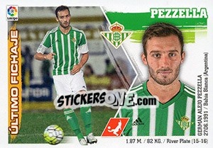 Sticker 11. Pezzella (Real Betis) - Liga Spagnola 2015-2016 n. 641 - Colecciones ESTE