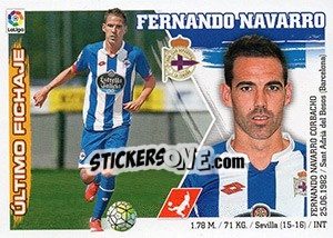 Sticker 17. Fernando Navarro (Deportivo La Coruña) - Liga Spagnola 2015-2016 n. 647 - Colecciones ESTE