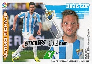Sticker 22. Duje Cop (Málaga CF) - Liga Spagnola 2015-2016 n. 652 - Colecciones ESTE