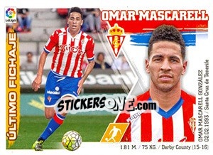 Sticker 24. Omar Mascarell (Sporting Gijón) - Liga Spagnola 2015-2016 n. 654 - Colecciones ESTE