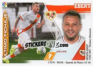 Figurina 28. Ebert (Rayo Vallecano) - Liga Spagnola 2015-2016 - Colecciones ESTE