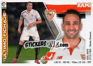 Sticker 33. Adil Rami (Sevilla FC) - Liga Spagnola 2015-2016 n. 663 - Colecciones ESTE