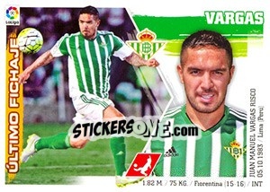 Cromo 39. Vargas (Real Betis) - Liga Spagnola 2015-2016 - Colecciones ESTE