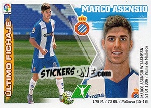 Cromo 40. Marco Asensio (RCD Espanyol) - Liga Spagnola 2015-2016 - Colecciones ESTE