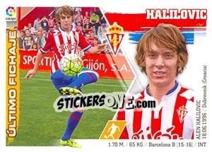 Sticker 46. Halilovic (Sporting Gijón) - Liga Spagnola 2015-2016 n. 676 - Colecciones ESTE