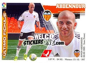 Sticker 51. Abdennour (Valencia CF) - Liga Spagnola 2015-2016 n. 681 - Colecciones ESTE