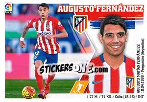 Sticker 3 Augusto Fernández - Liga Spagnola 2015-2016 n. 693 - Colecciones ESTE