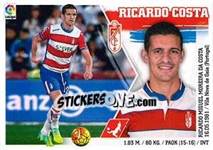 Sticker 14 Ricardo Costa - Liga Spagnola 2015-2016 n. 704 - Colecciones ESTE