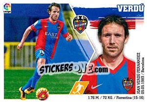 Sticker 21 Verdú - Liga Spagnola 2015-2016 - Colecciones ESTE