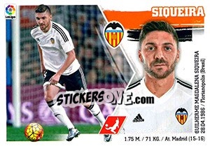 Sticker 37 Siqueira - Liga Spagnola 2015-2016 n. 727 - Colecciones ESTE