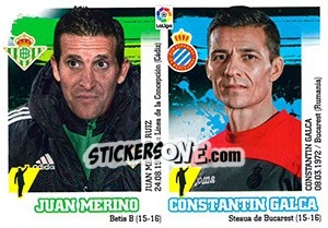Sticker 39 Constantin Galca (RCD Espanyola) / Juan Merino (Real Betis) - Liga Spagnola 2015-2016 n. 729 - Colecciones ESTE