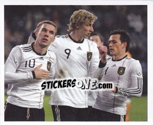 Sticker Spielszene - Lukas Podolski / Stefan Kiessling / Piotr Trochowski - Deutsche Nationalmannschaft 2010 - Panini