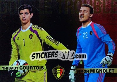 Sticker Thibaut Courtois / Simon Mignolet - #Tousensemble Road to France 2016 n. 160 - Panini