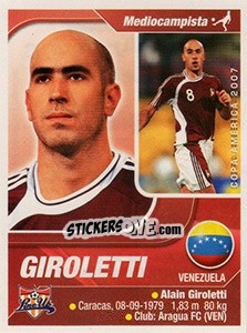 Sticker Giroletti - Copa América. Venezuela 2007 n. 40 - Navarrete