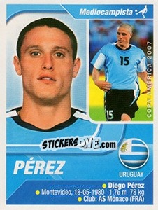 Cromo Diego Pérez - Copa América. Venezuela 2007 n. 56 - Navarrete
