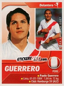 Sticker Paolo Guerrero - Copa América. Venezuela 2007 - Navarrete