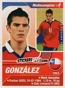 Sticker Mark González - Copa América. Venezuela 2007 - Navarrete