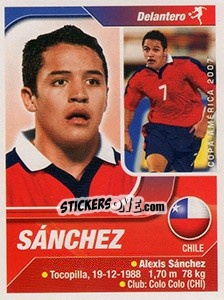 Sticker Alexis Sánchez - Copa América. Venezuela 2007 - Navarrete