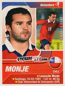 Sticker Monje - Copa América. Venezuela 2007 - Navarrete
