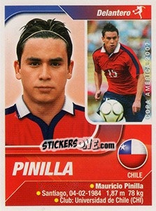 Sticker Mauricio Pinilla - Copa América. Venezuela 2007 - Navarrete