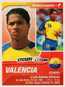 Sticker Antonio Valencia - Copa América. Venezuela 2007 - Navarrete