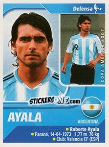 Sticker Roberto Ayala - Copa América. Venezuela 2007 n. 177 - Navarrete