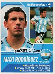 Sticker Maxi Rodríguez - Copa América. Venezuela 2007 - Navarrete