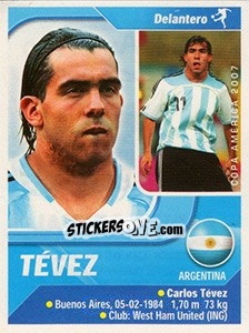 Sticker Tévez - Copa América. Venezuela 2007 n. 190 - Navarrete
