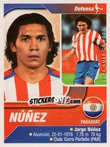 Sticker Núñez - Copa América. Venezuela 2007 - Navarrete