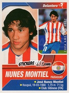 Sticker Nunes Montiel - Copa América. Venezuela 2007 - Navarrete