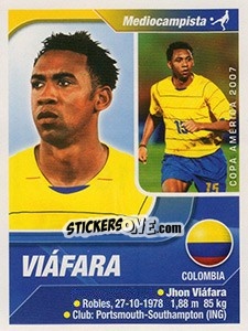 Sticker Viáfara - Copa América. Venezuela 2007 n. 216 - Navarrete