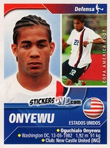 Sticker Onyewu - Copa América. Venezuela 2007 n. 227 - Navarrete