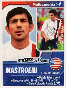 Sticker Mastroeni - Copa América. Venezuela 2007 - Navarrete