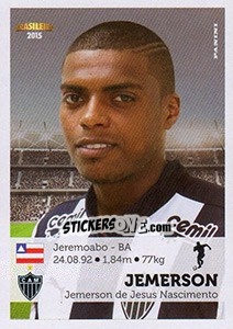 Sticker Jemerson - Campeonato Brasileiro 2015 - Panini